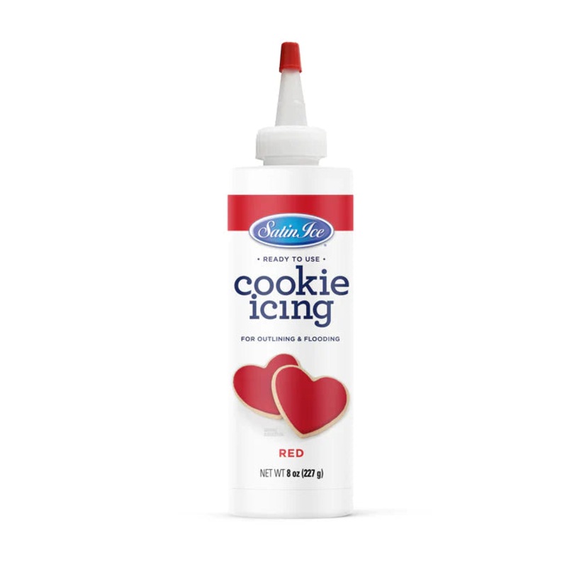 Satin Ice Red Cookie Icing | 8oz Bottle