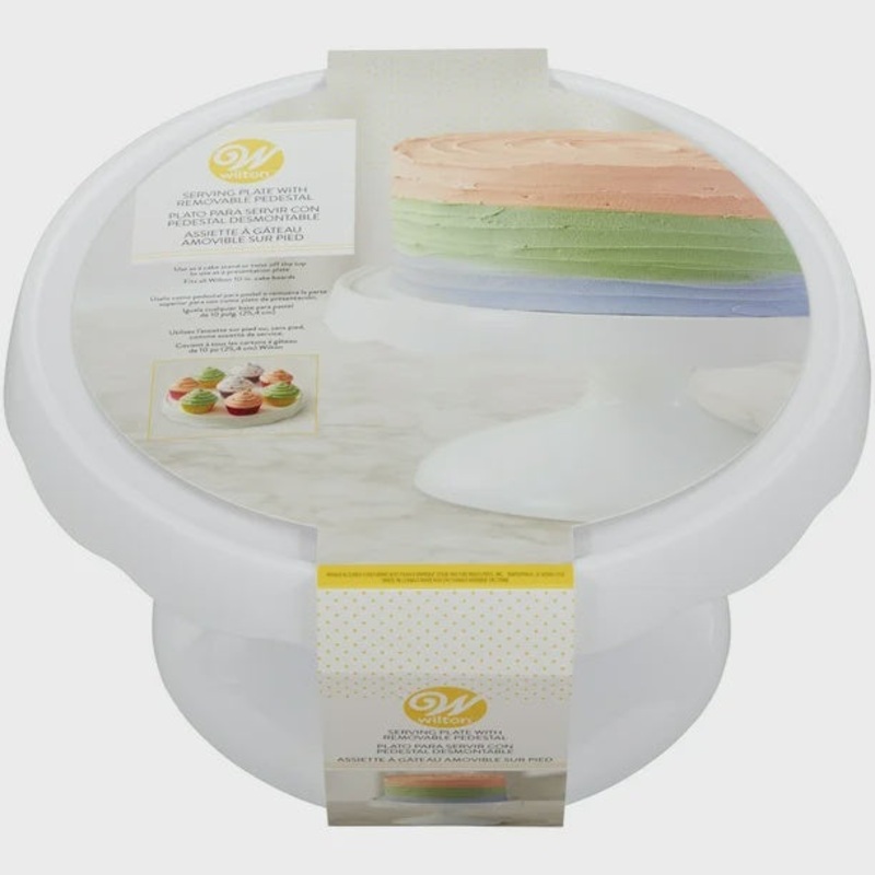 2-in-1 Pedestal Cake Stand and Serving Plate, 10-Inch Round Stand