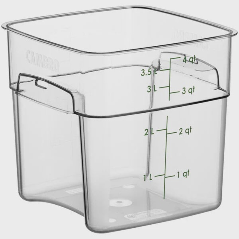 CamSquares FreshPro 4 Qt. Clear Square Polycarbonate Food Storage Container