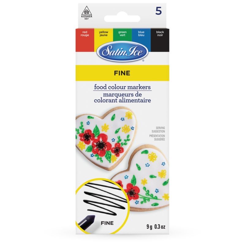 Food Color Markers, Primary Fine Tip