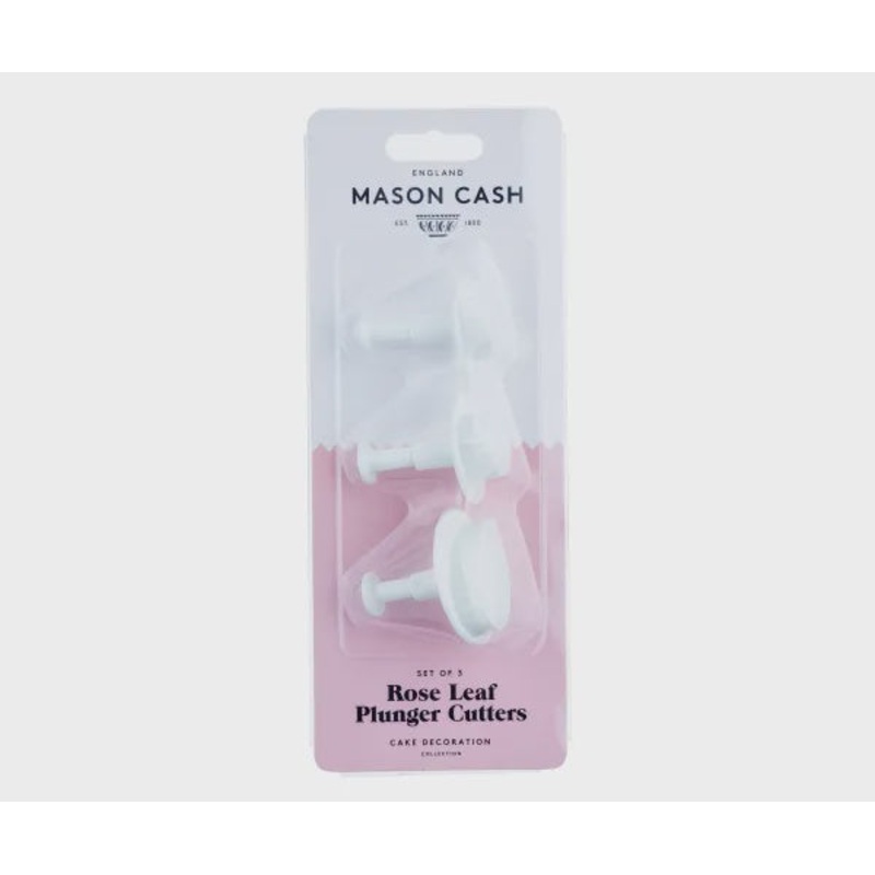 Set Of 3 Rose Leaf Plunger Cutters