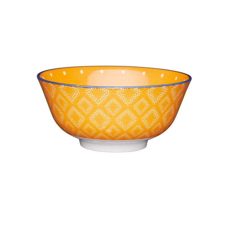 Spotted Orange Ceramic Bowl, 16cm