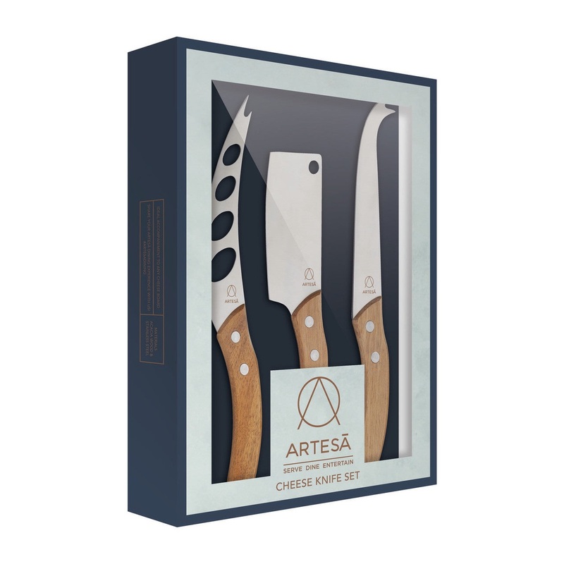 Wood Handled Cheese Knife Set, 3pcs