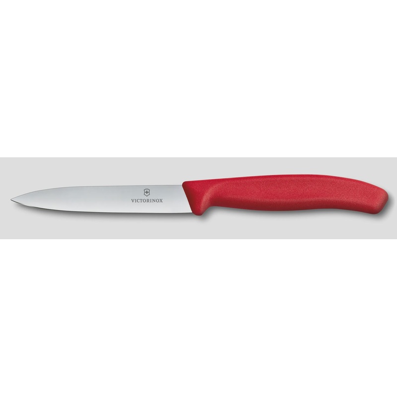 Red Serrated Classic Swiss Paring Knife, 4"