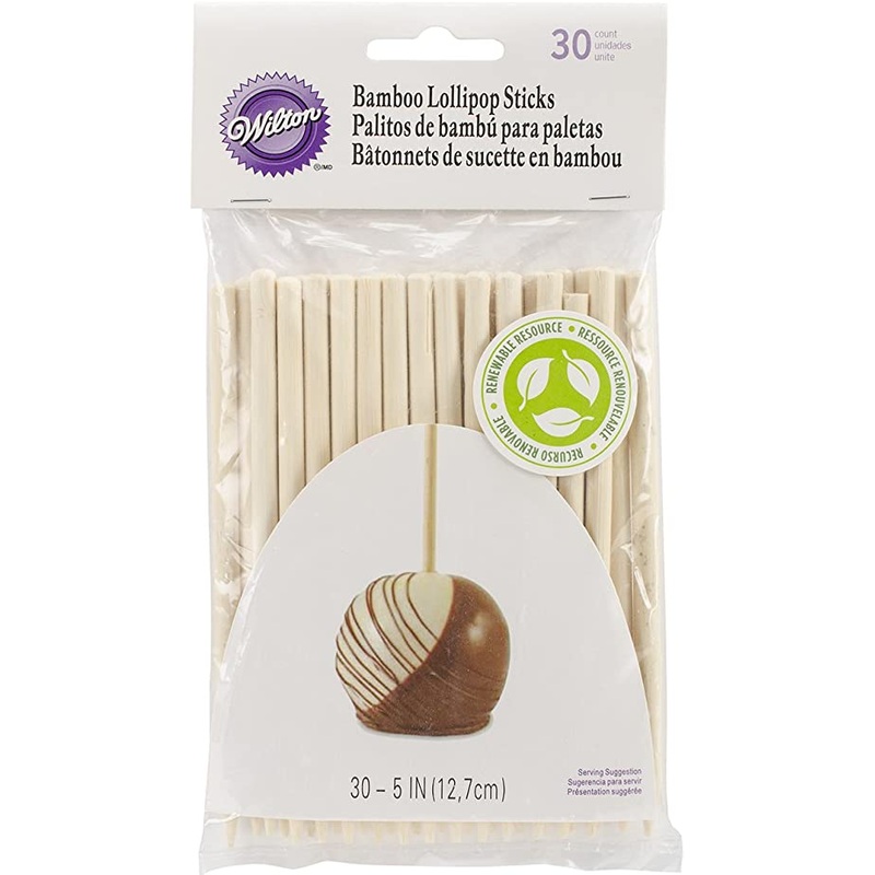 5-Inch Bamboo Lollipop Sticks, 30-Count