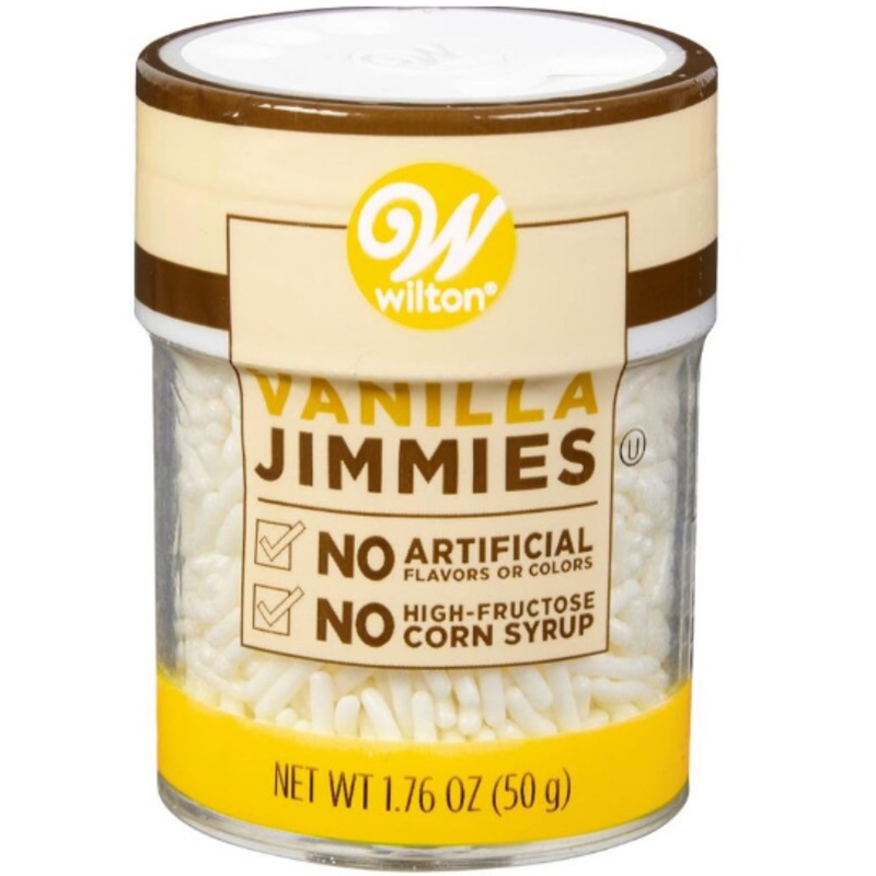 Wilton Naturally Flavored Vanilla Jimmies Sprinkles, 1.76 oz.