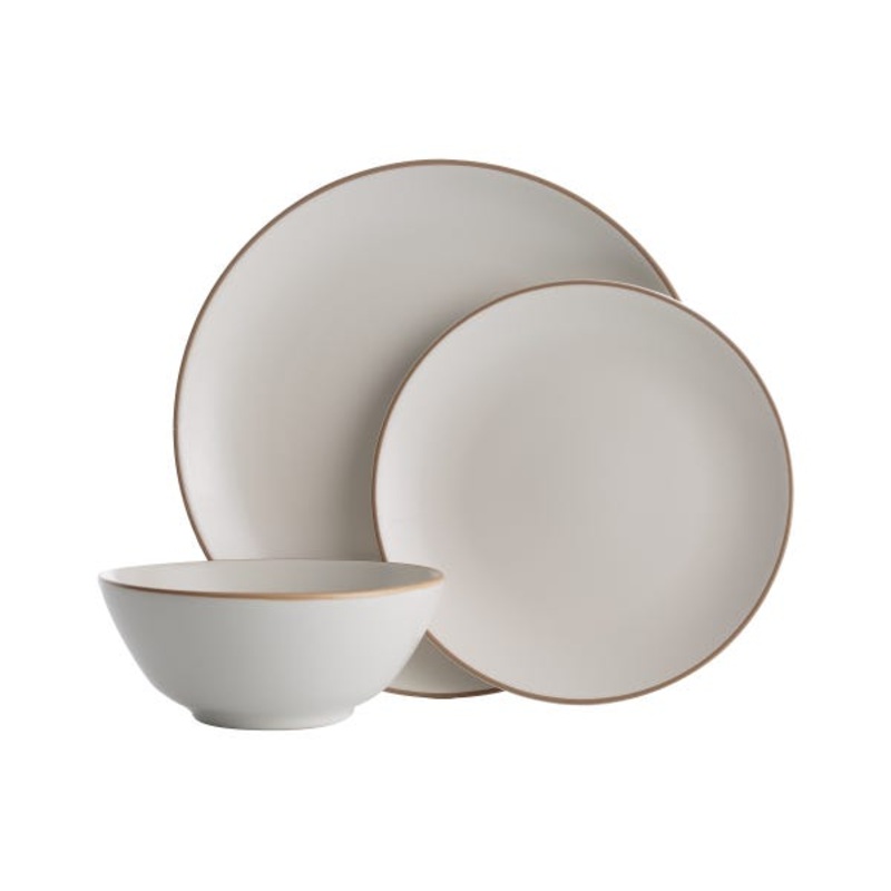 12 Piece Dinnerware Dish Set | Cream