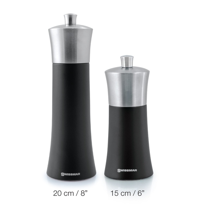 Torre 6" Black Matte Salt or Pepper Mill