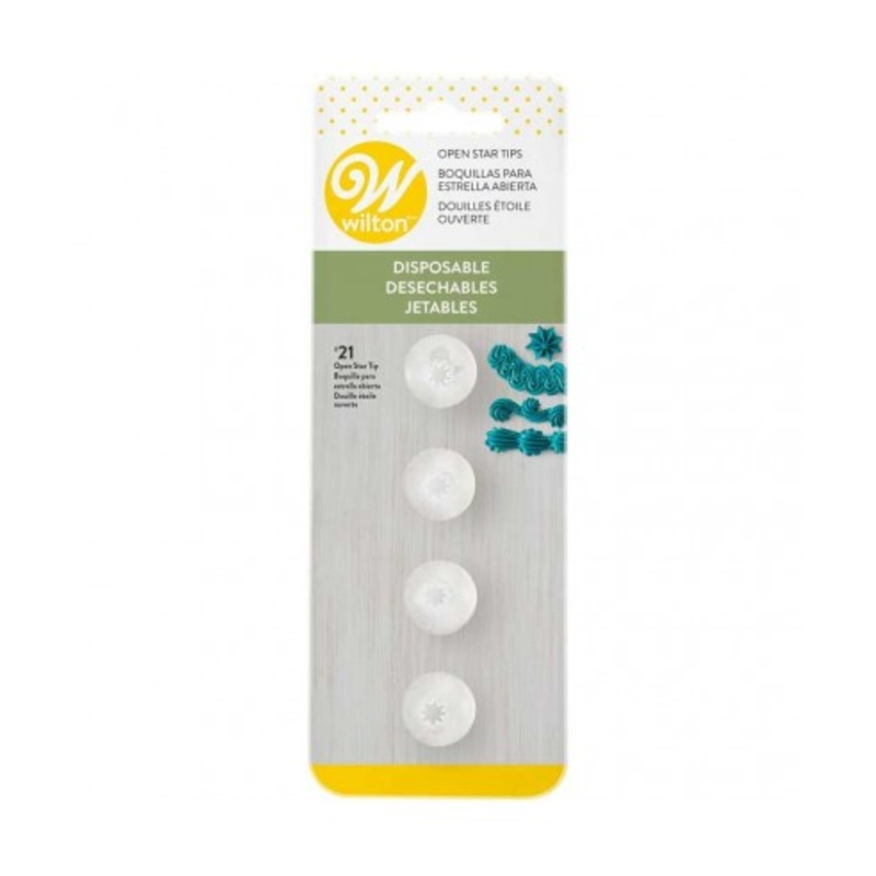 Wilton Plastic Tips #21 Open Star Set