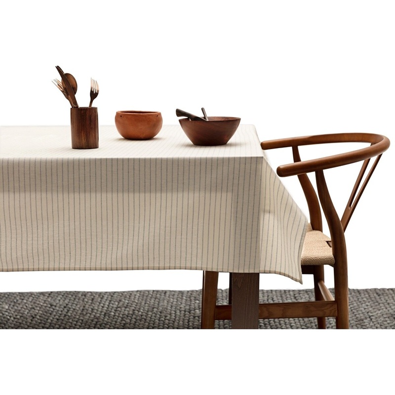 Natural Striped 60x100 Linen Table Cover