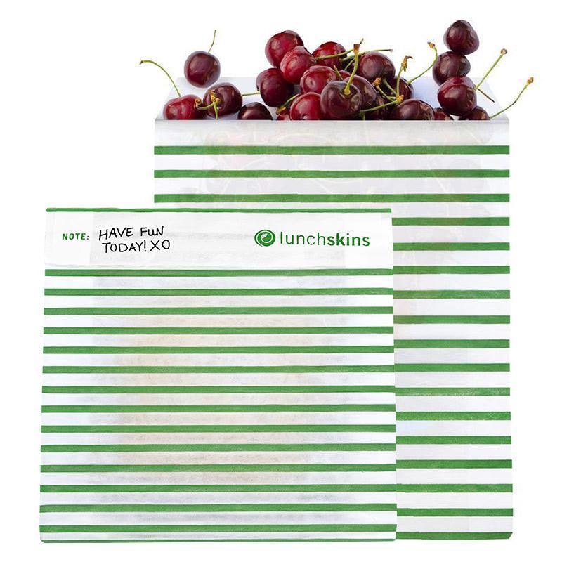 Paper Sealable Sandwich Bags - Green Stripe - 50 ct.