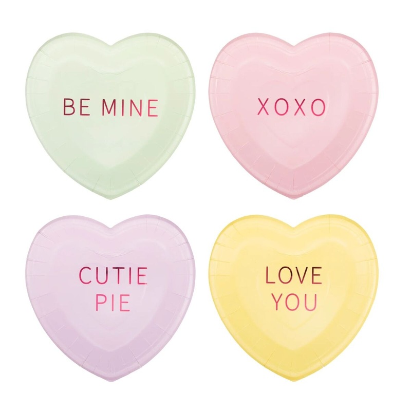 Conversation Heart Dessert Plates