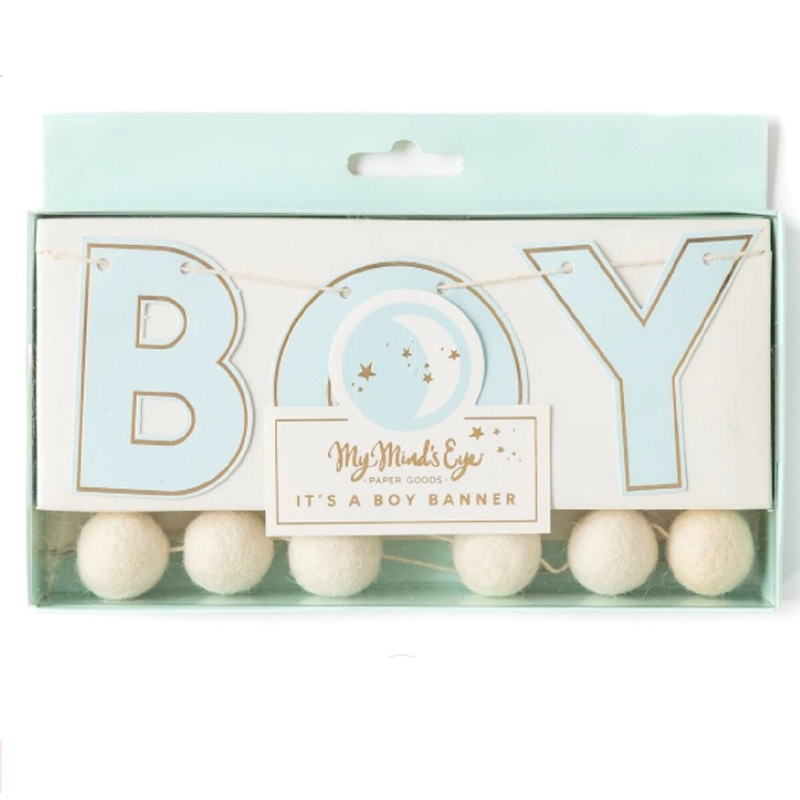 It's A Boy Blue Baby Banner