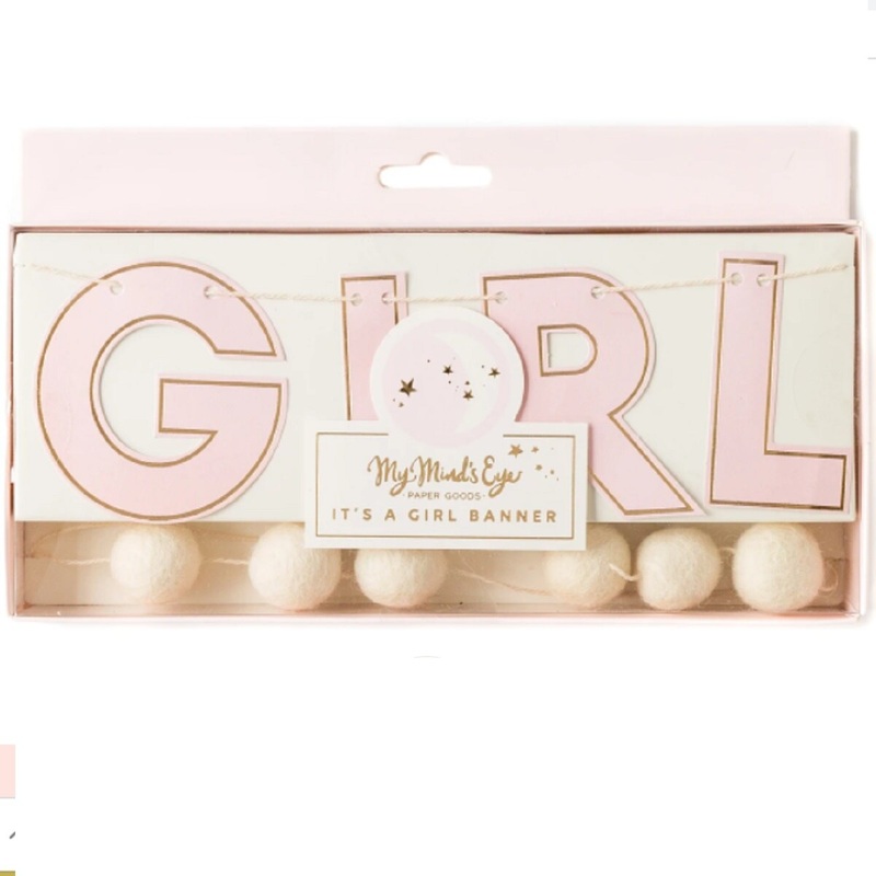 It's a Girl Pink Baby Banner