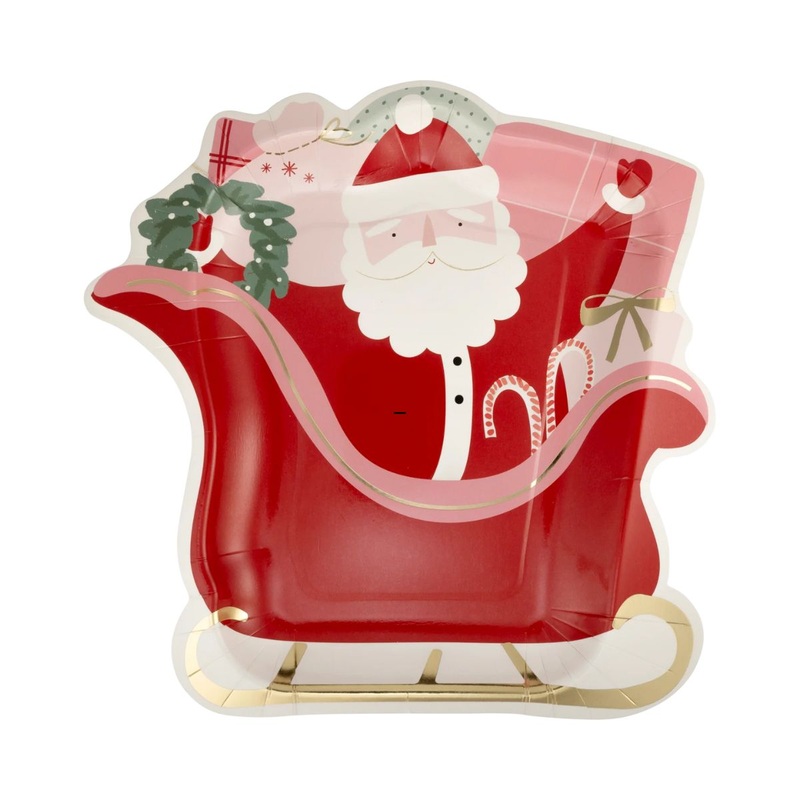 Santa's Sleigh Paper Plate