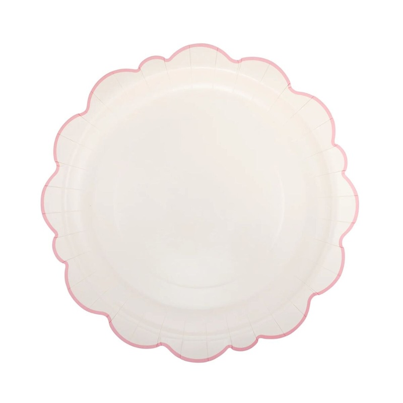 12" Pembroke Pink Edge Scallop Plate