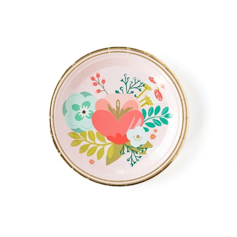 7" Garden Party Floral Paper Plate