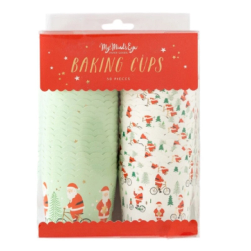 Biking Santa Food Cups 5 oz