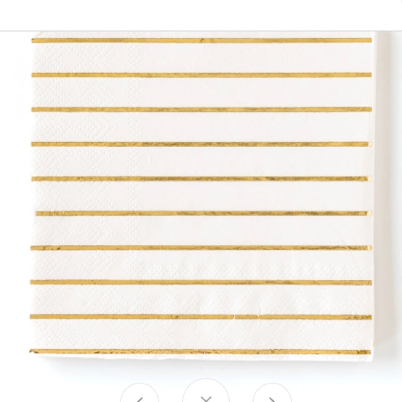 Cream-Striped Cocktail Napkins 5" x 5"