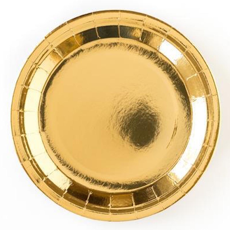 Gold Paper Plate 9" Metallic (dis)