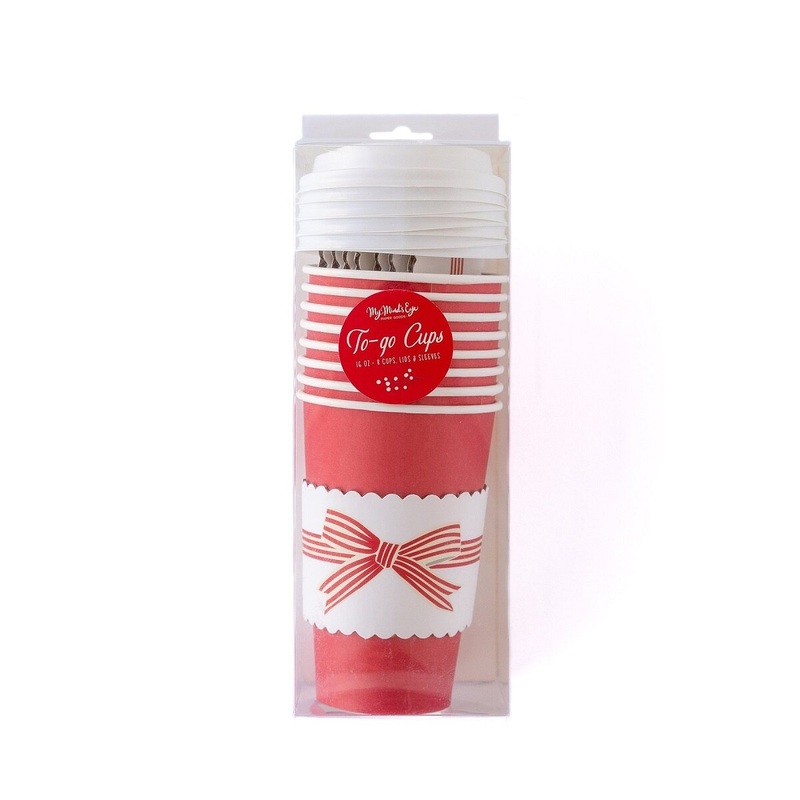 16 Oz Red Bow To-Go Cups