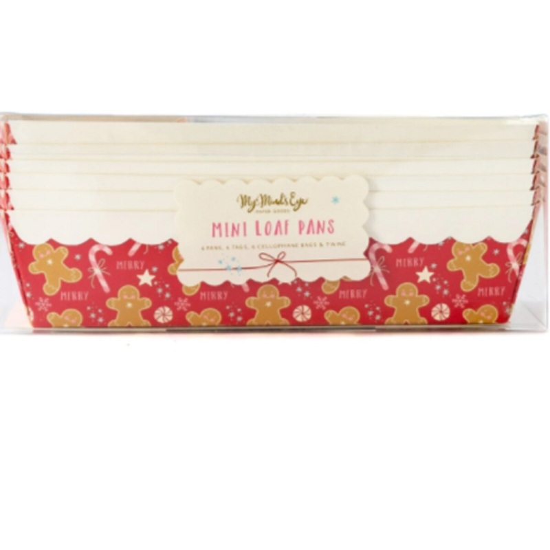 Gingerbread Man Paper Loaf Pan Set 7.5" X 3.25" X 2"
