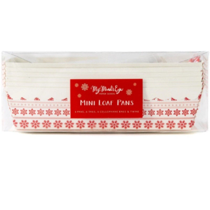 Nordic Snow Flakes Paper Loaf Pan Set 7.5" X 3.25" X 2"