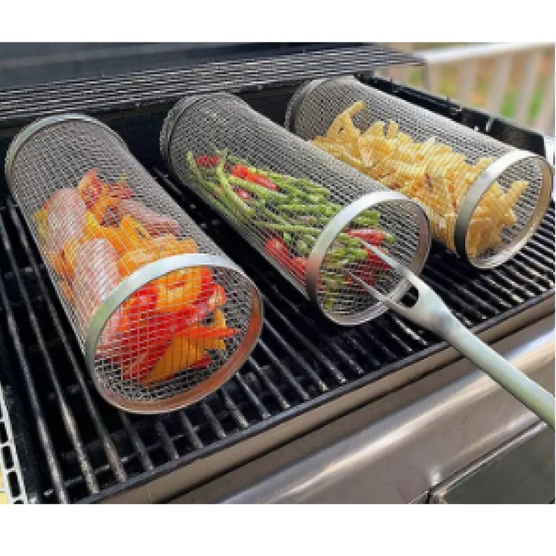 11"x 4" Rolling Grilling Basket