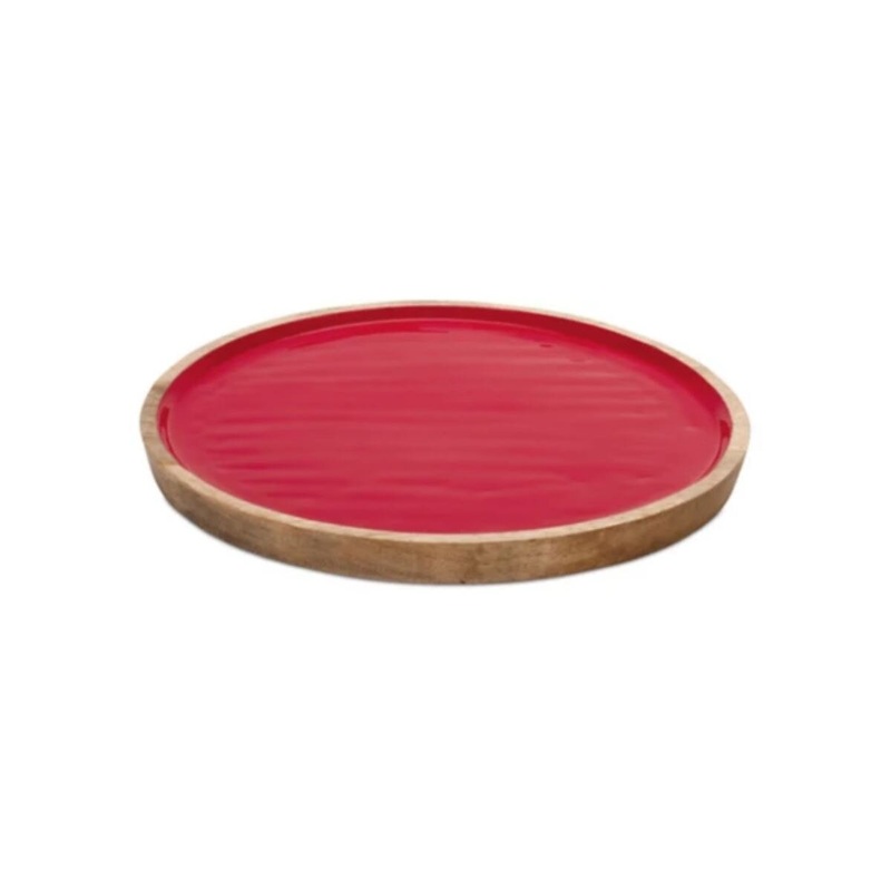 12" Round Wood Tray