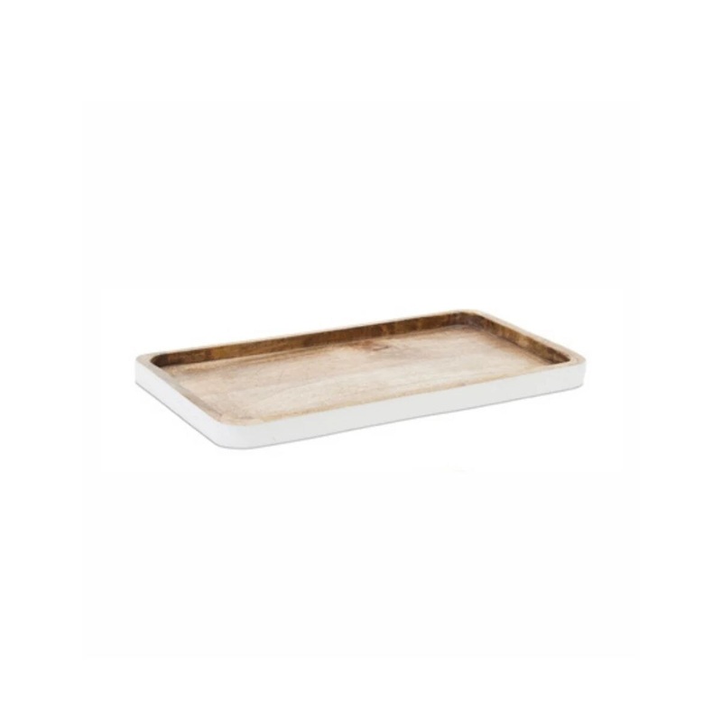 12"x 6" White Wood Rectangle Tray
