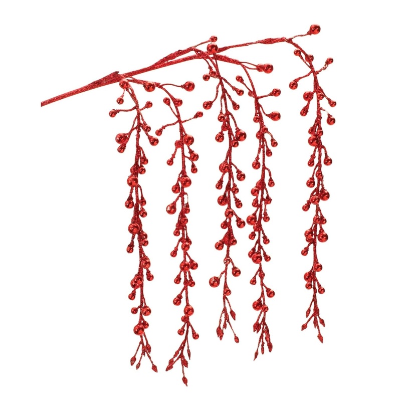 26" Hanging Glitter Berry Spray
