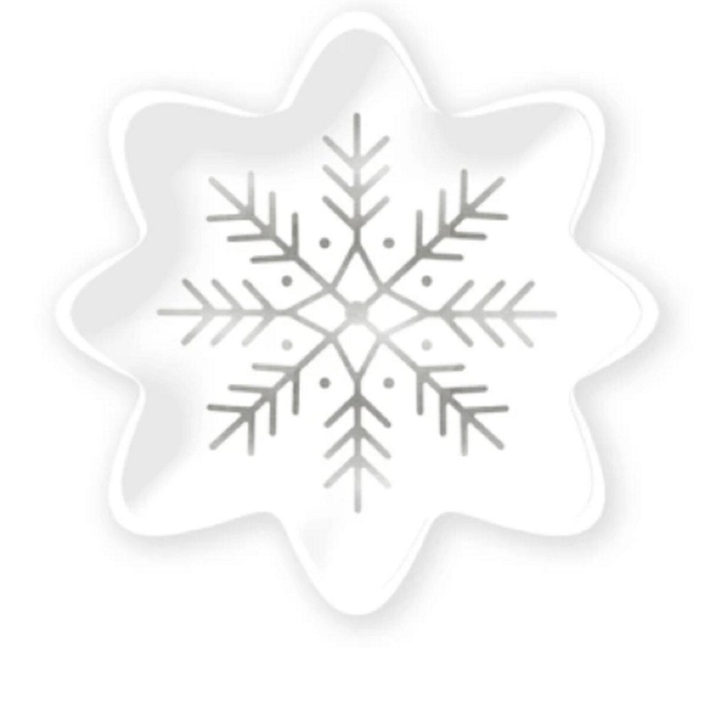 8" Winter White Shaped Snowflake Paper Plate
