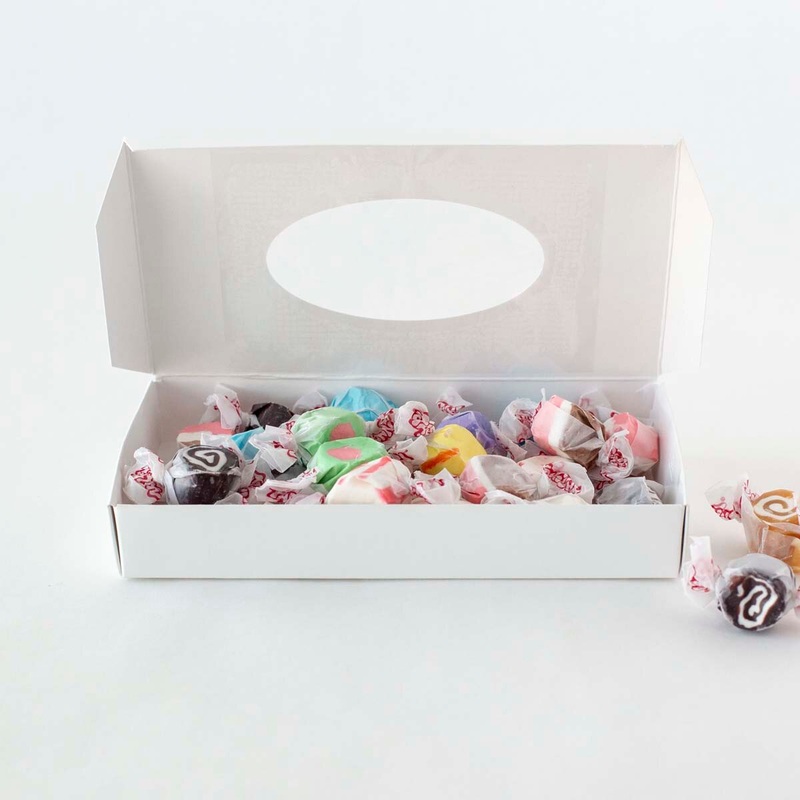 Candy Box 1/2-Pound 1-Piece White 1-layer with Window - 10 ct.