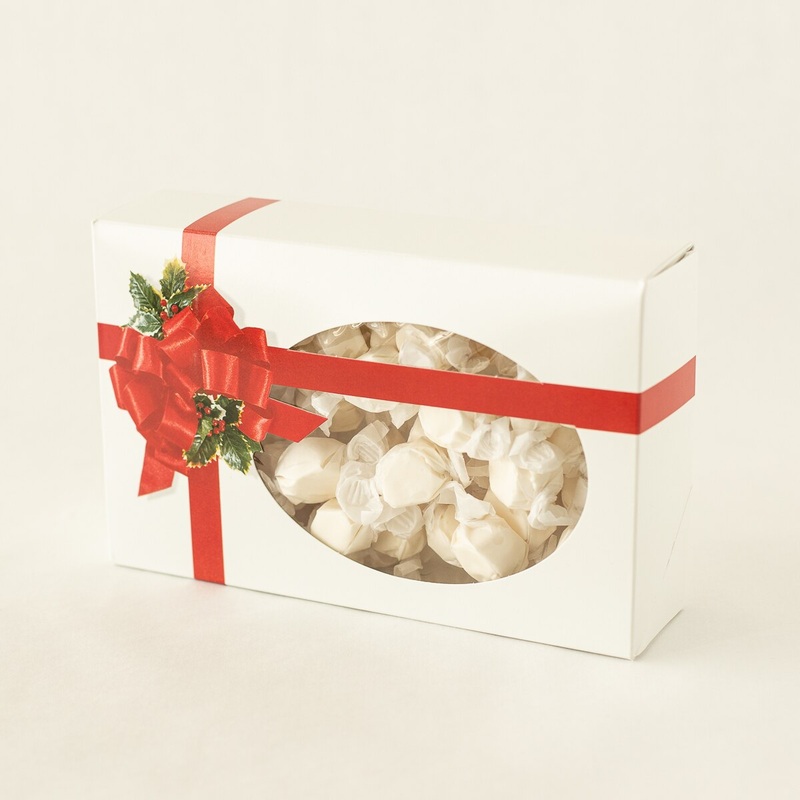 Cookie Box 1# Ribbon and Holly w/Window 1-Piece - 25 Ct