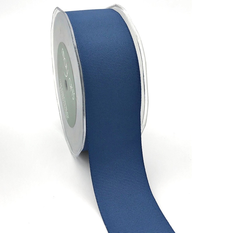 1.5" Heavy-Weight Classic Grosgrain Ribbon with Woven Edge- Slate Blue
