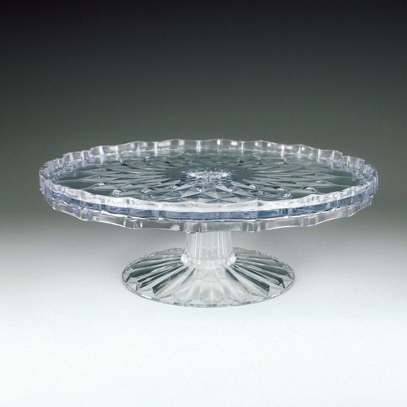 10" Tiered Crystal Cut Cake Plate