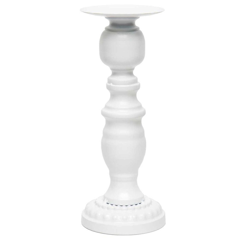 12.5" Matte White Candle Holder