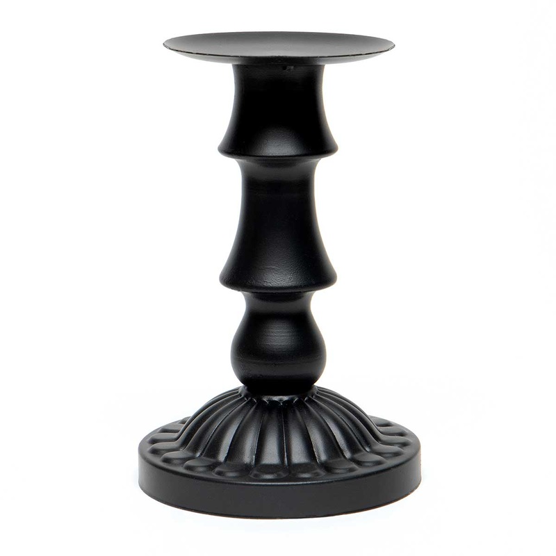 7.5" Black Metal Candle Holder