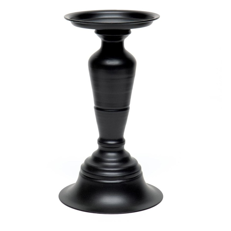 9.5" Metal Black Candle holder