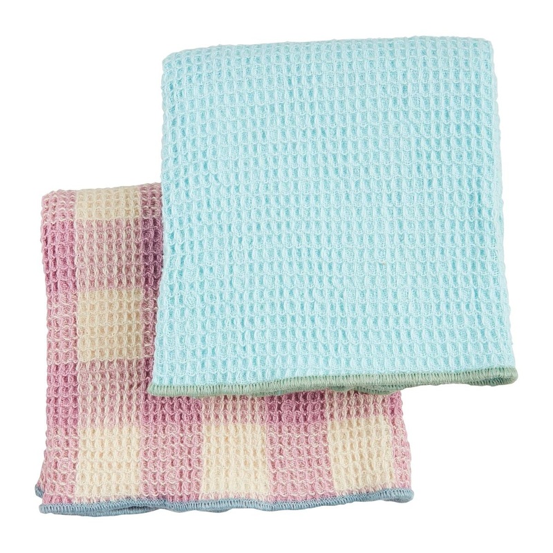 Blue Colorful Waffle Towels