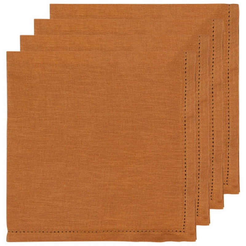 4-Pc Hemstitch Napkins - Amber