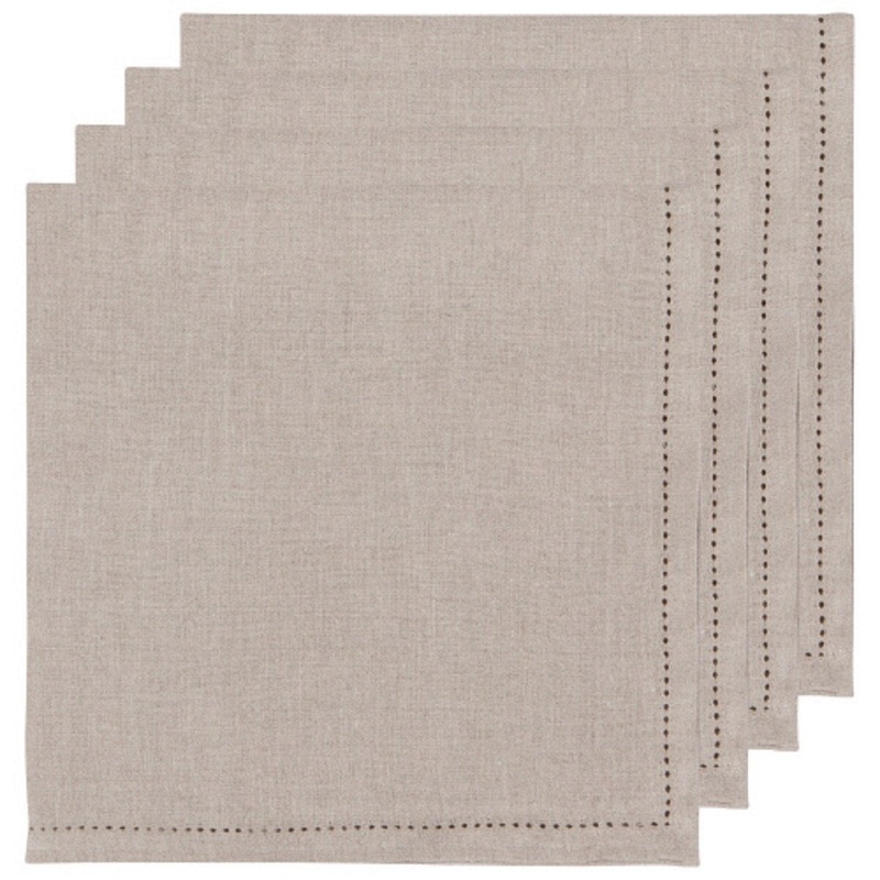 4-Pc Hemstitch Napkins - Natural