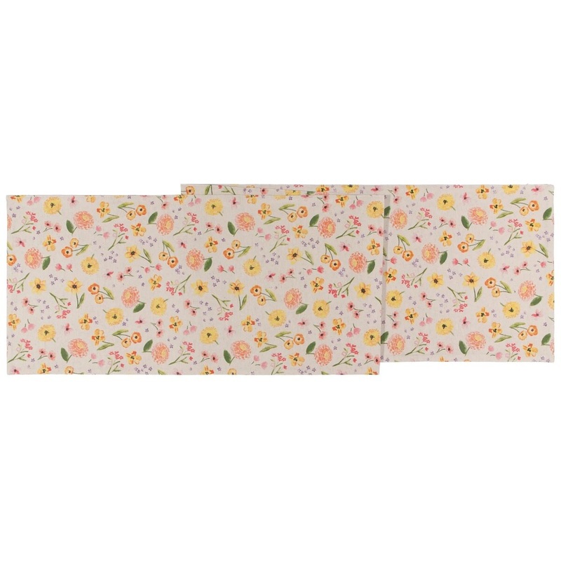 72" Cottage Floral Table Runner