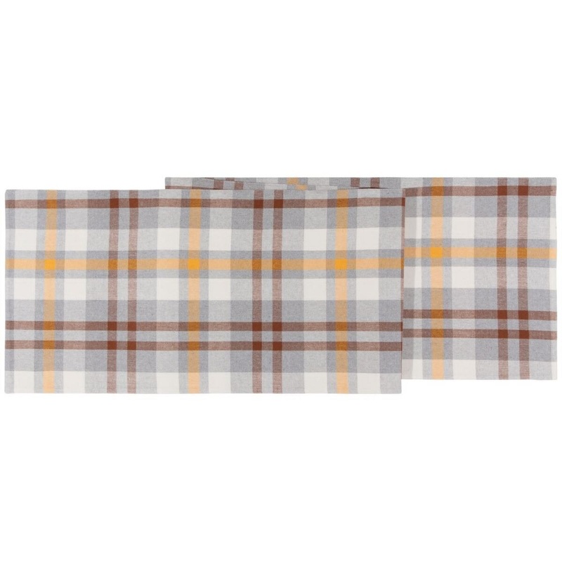 72" Second Spin Plaid Maize Table Runner