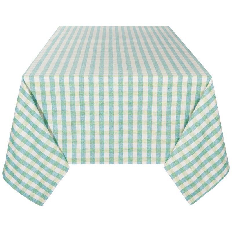 90" x 60" Second Spin Twisted Teal Tablecloth