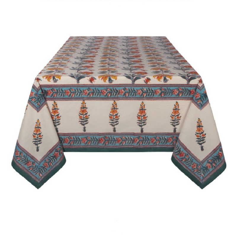 Block Print 90" Table Cover - Marigold