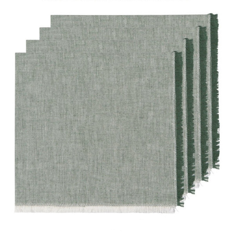 Chambray Heirloom Napkin Set - Jade