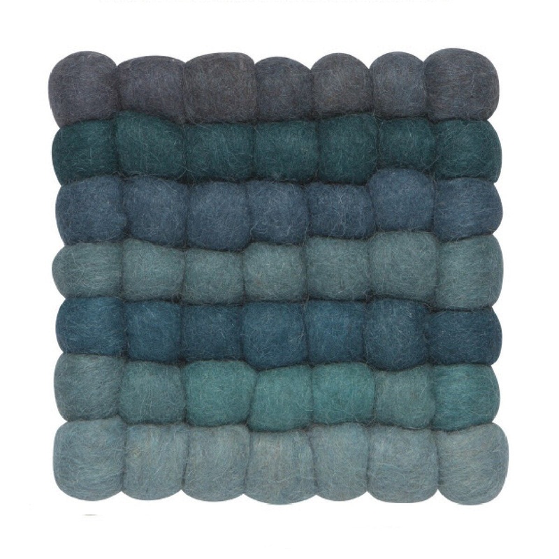 Scattered Dot Felt Trivet - Lagoon