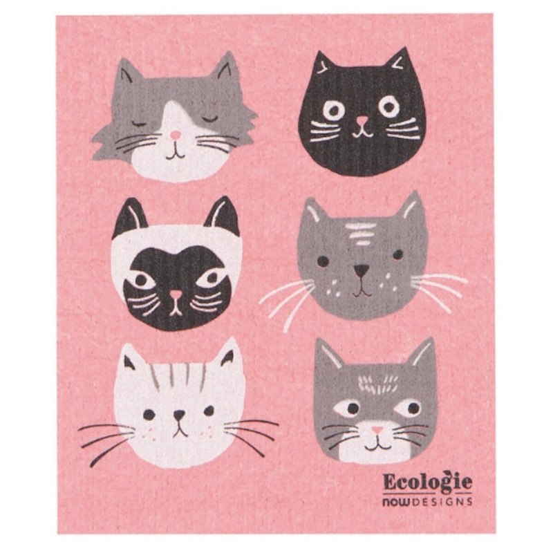 Swedish Dish Cloth - Cats Meow Pink