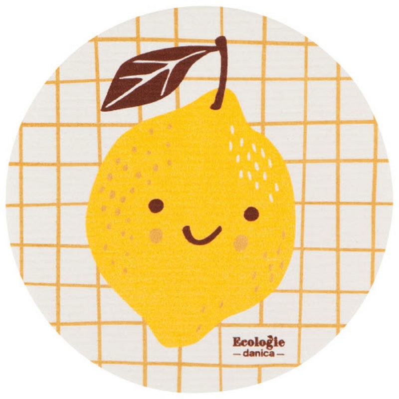 Swedish Dish Cloth -  Fruit Face Lemon